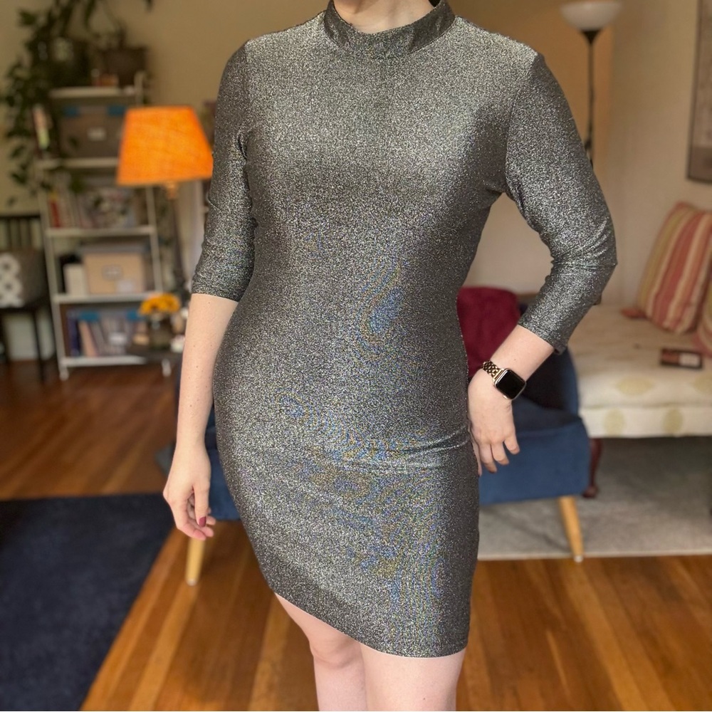 As U Wish Silver Bodycon Dress